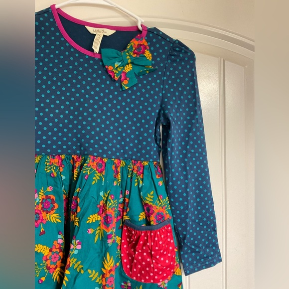 Matilda Jane Blue Green Puff long Sleeve Sundress size 8 - Picture 2 of 6